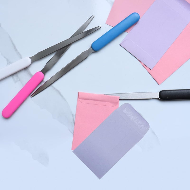 ZTEOFO 4 Pcs Letter Opener, Stainless Steel Letter Opener Knife, Stainless Steel Hand Envelope Slitter, Stainless Steel Envelope Openers, Lightweight Mail Slitters Letter Knives (Black, White, Blue, Pink) - Image 5
